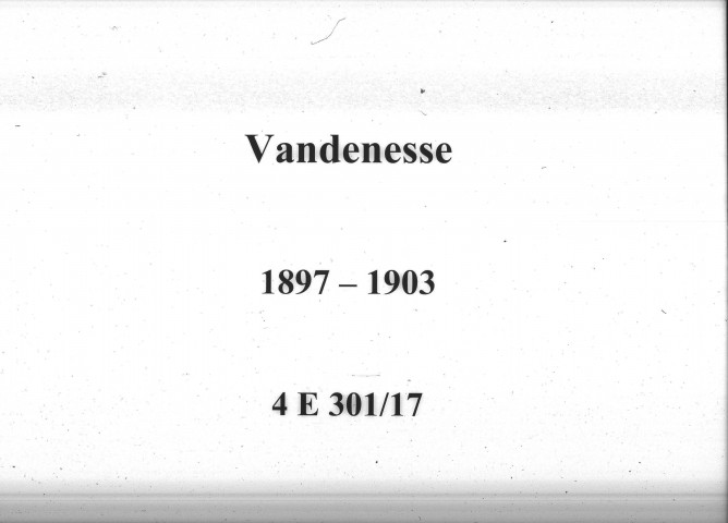 Vandenesse : actes d'état civil.