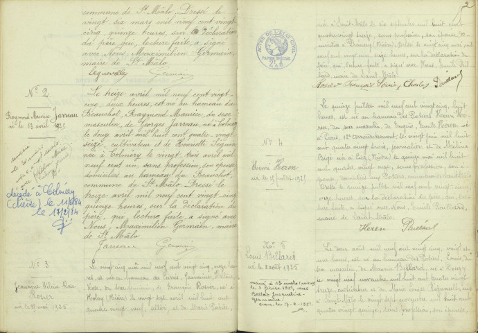 Saint-Malo-en-Donziois : actes d'état civil.