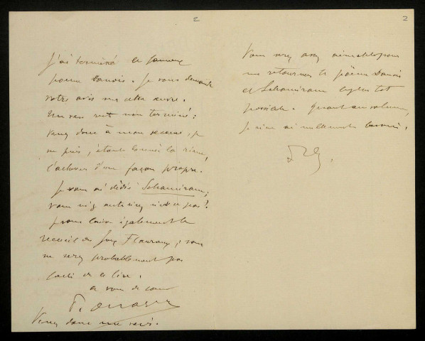 OUAGNE (Paul), poète à Bornet, commune de La Celle-sur-Nièvre (Nièvre) (1862-1937) : 3 lettres, manuscrits.