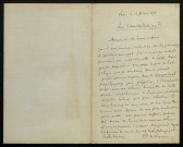 LESCURE (Mathurin de), écrivain (1833-1892) : 1 lettre.