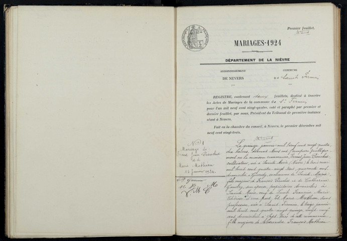 Saint-Firmin : actes d'état civil.