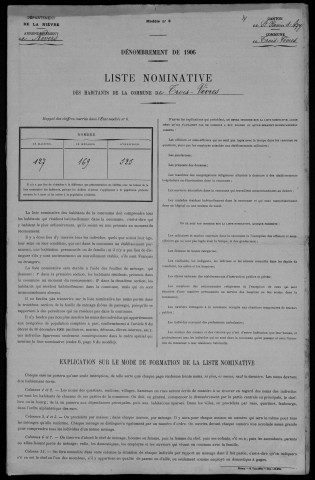 Trois-Vèvres : recensement de 1906