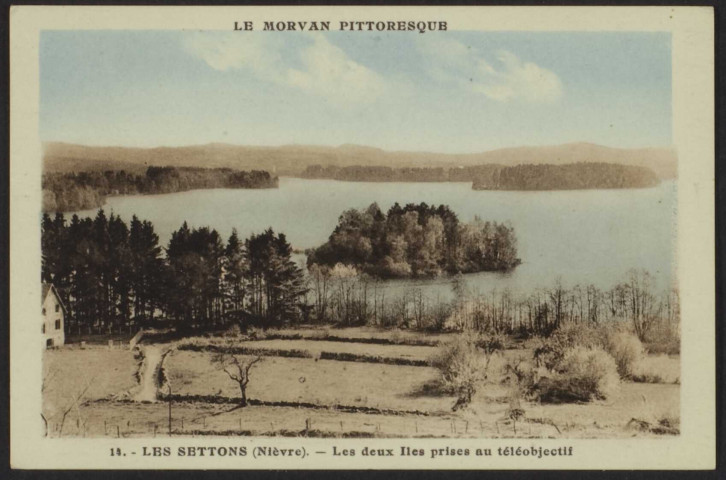 MONTSAUCHE – LE MORVAN PITTORESQUE – LES SETTONS (Nièvre) Les deux îles prises au télé.