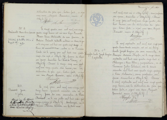 Azy-le-Vif : actes d'état civil.