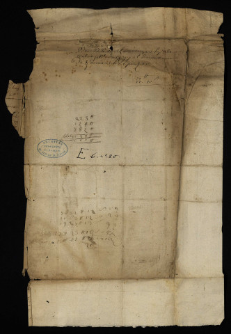 Fief de La Belouze à Poiseux : terrier.