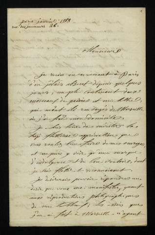 CLINCHAMP (Victor, marquis de), peintre (1787-1880) : 9 lettres.