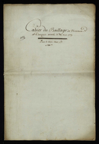 Représentation nationale. - Etats généraux de 1789, instructions sur la préparation et les remontrances de la province : rapport des cahiers.