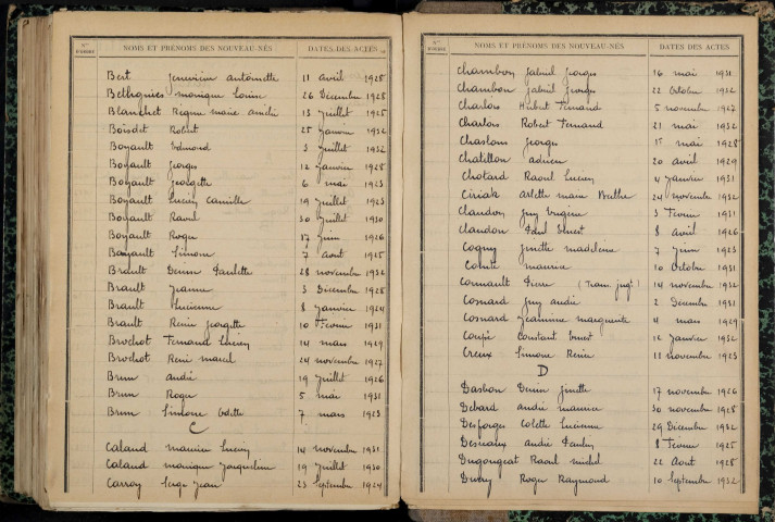 Narcy : table décennale.