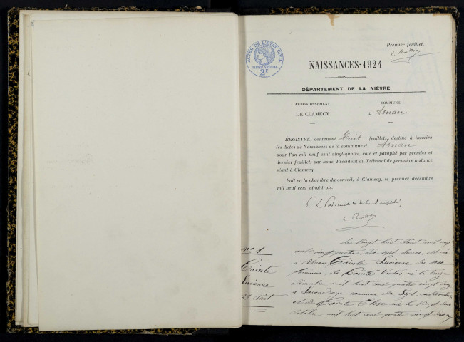 Asnan : actes d'état civil.