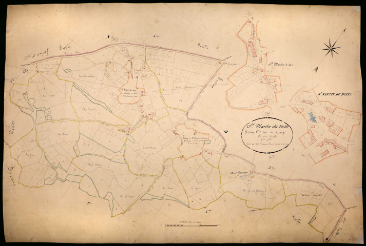 Saint-Martin-du-Puy, cadastre ancien : plan parcellaire de la section C dite du Bourg, feuille 1
