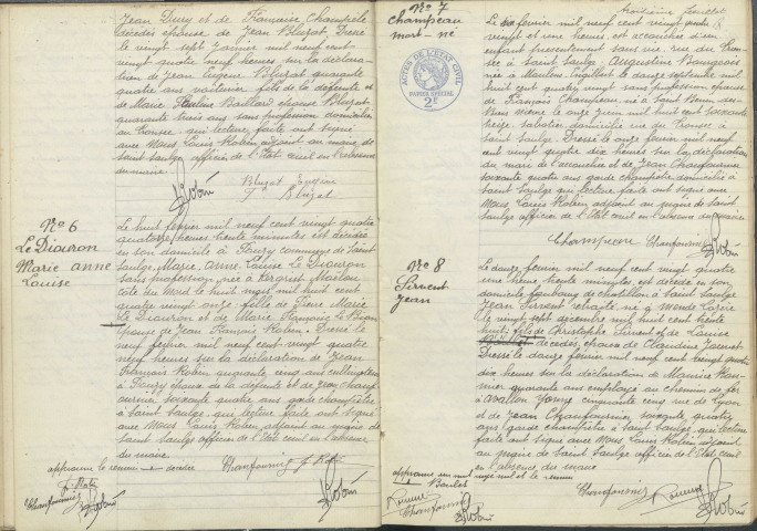 Saint-Saulge : actes d'état civil (décès).