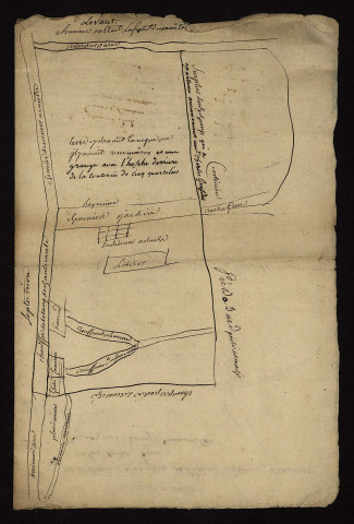 Fief des Bordes à Urzy : extrait du terrier de 1481 avec deux dessins parcellaires.