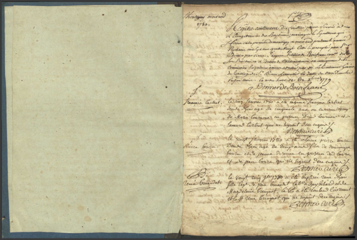 Montigny-en-Morvan : registres paroissiaux.