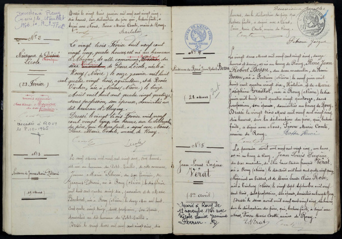 Rouy : actes d'état civil.