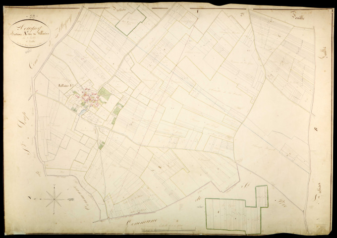 Pougny, cadastre ancien : plan parcellaire de la section A dite de Villaines, feuille 1