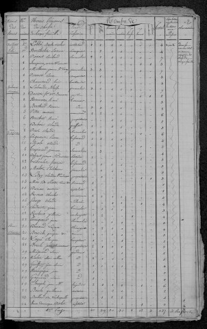 Luzy : recensement de 1820