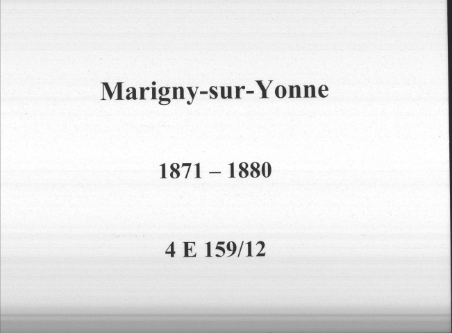 Marigny-sur-Yonne : actes d'état civil.