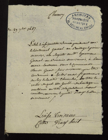 Châtellenie de Montreuillon : terrier.