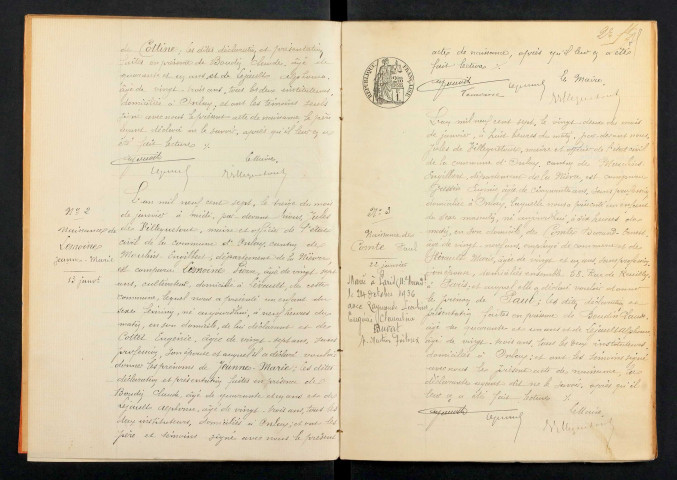 Onlay : actes d'état civil.