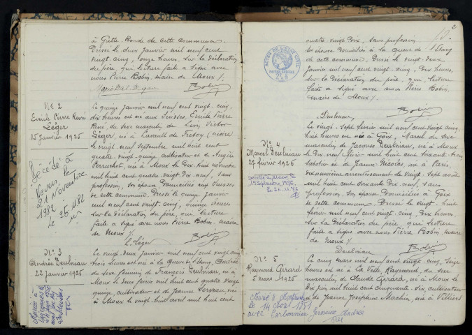 Moux-en-Morvan : actes d'état civil.