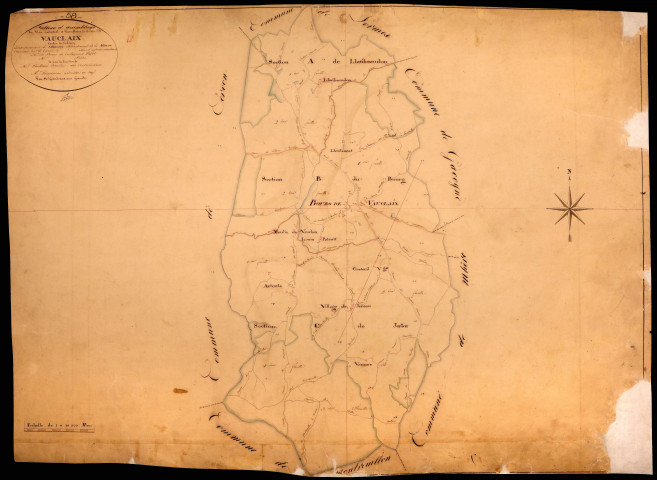 Vauclaix, cadastre ancien : tableau d'assemblage