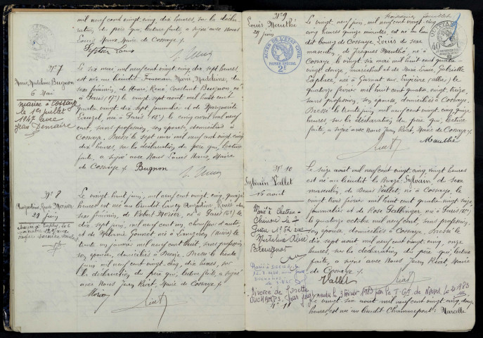 Cossaye : actes d'état civil.