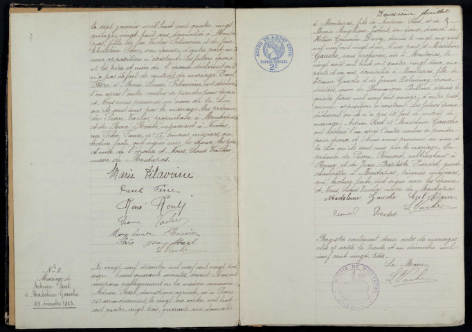 Montapas : actes d'état civil.