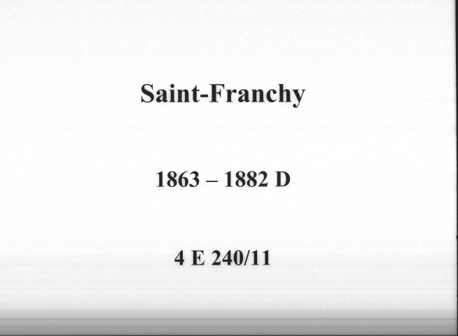 Saint-Franchy : actes d'état civil.