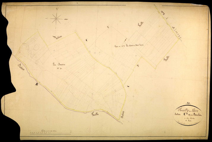 Pouilly-sur-Loire, cadastre ancien : plan parcellaire de la section C dite du Bouchot, feuille 2