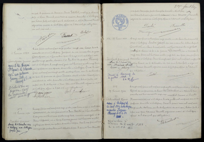 Corbigny : actes d'état civil.