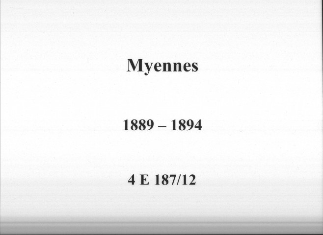 Myennes : actes d'état civil.