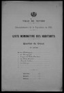 Nevers, Quartier du Croux, 32e section : recensement de 1911