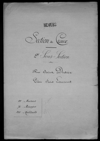 Nevers, Section du Croux, 2e sous-section : recensement de 1901