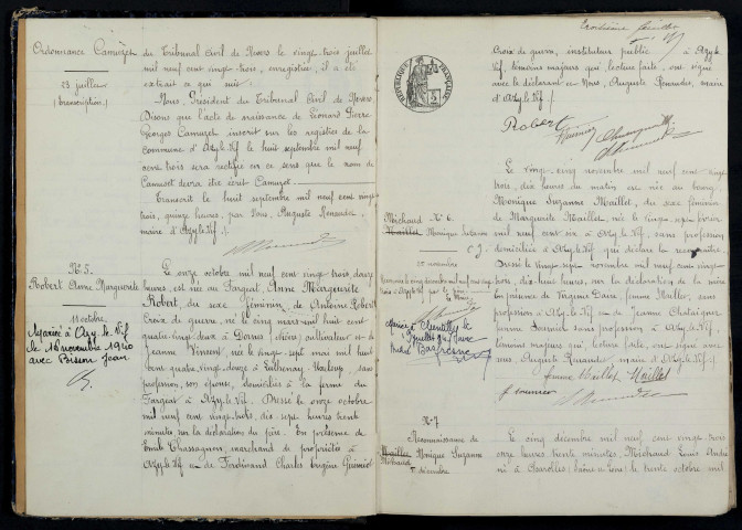 Azy-le-Vif : actes d'état civil.