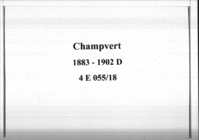 Champvert : actes d'état civil (décès).