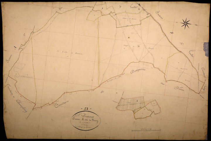 Saint-Bonnot, cadastre ancien : plan parcellaire de la section A dite du Bourg, feuille 4