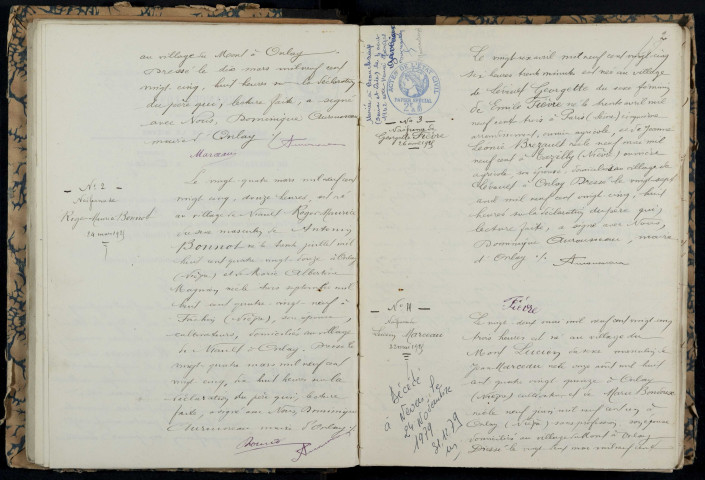 Onlay : actes d'état civil.