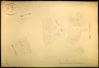 Oisy, cadastre ancien : plan parcellaire de la section B dite de la Champagne et de la section D dite de Paroy, développement