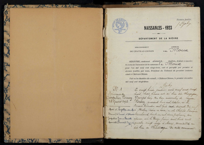 Moux-en-Morvan : actes d'état civil.