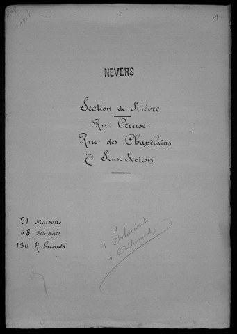 Nevers, Section de Nièvre, 7e sous-section : recensement de 1901
