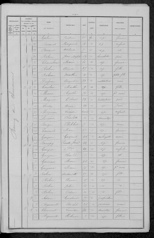 Chevannes-Changy : recensement de 1896