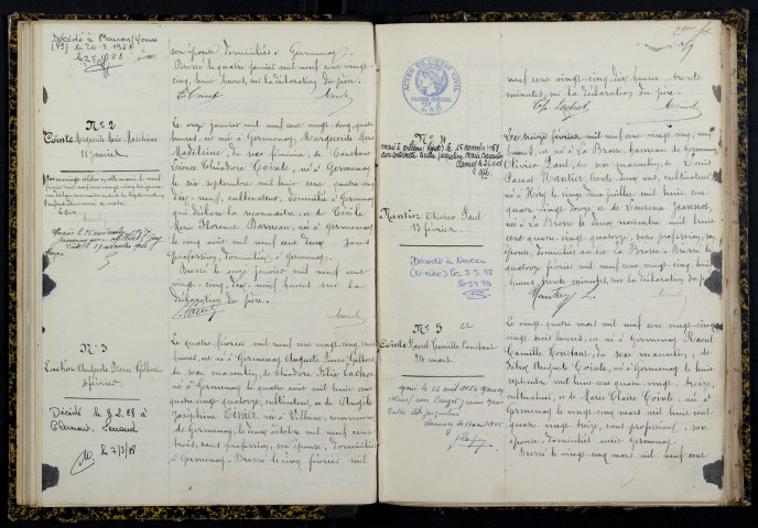 Germenay : actes d'état civil.