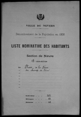 Nevers, Section de Nièvre, 13e sous-section : recensement de 1906