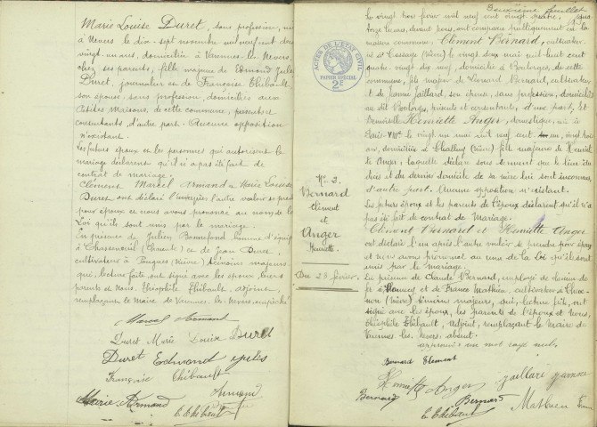 Varennes-lès-Nevers : actes d'état civil (mariages).