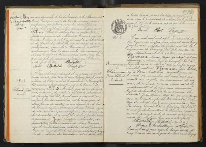 Savigny-Poil-Fol : actes d'état civil.