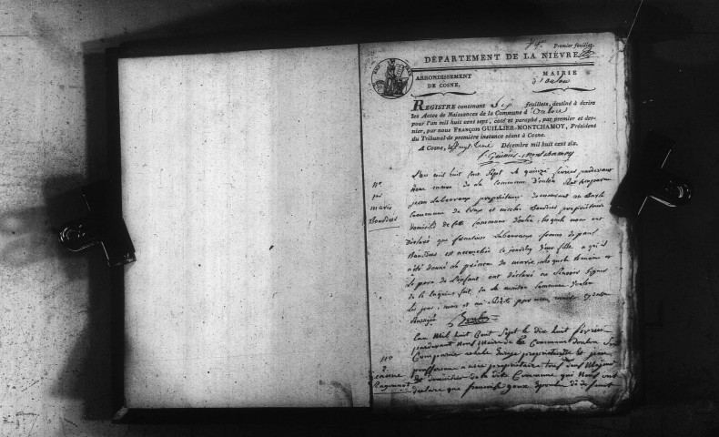 Oulon : actes d'état civil.