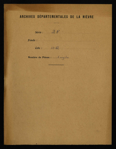 Terrier de Prye dressé par le notaire Roury pour Michel de Las, chevalier, comte de Valotte, et Jean-Baptiste de Las, chevalier, comte de Prye, seigneurs de Prye, Imphy, Le Bouchot et autres lieux.