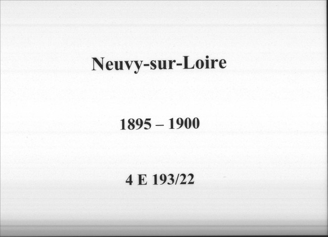 Neuvy-sur-Loire : actes d'état civil.