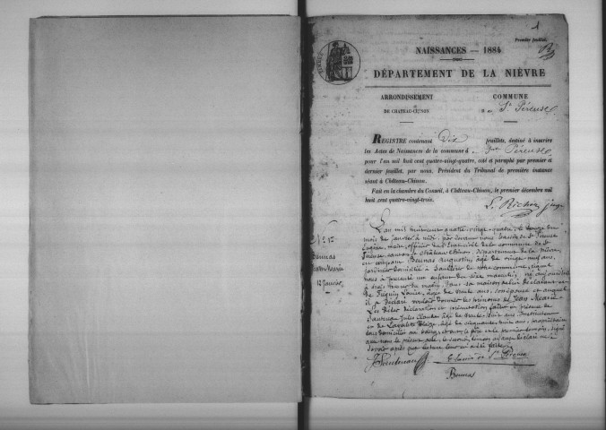 Saint-Péreuse : actes d'état civil.