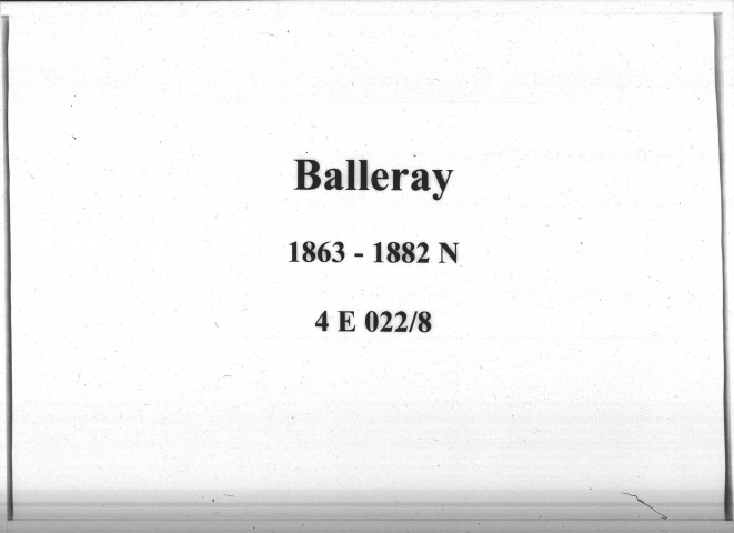 Balleray : actes d'état civil.